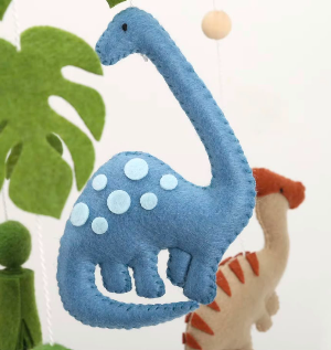 MarMar Dino Adventure Baby Crib Mobile with Wooden Stand