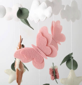 MarMar Blossom Fawn Baby Crib Mobile with wooden stand