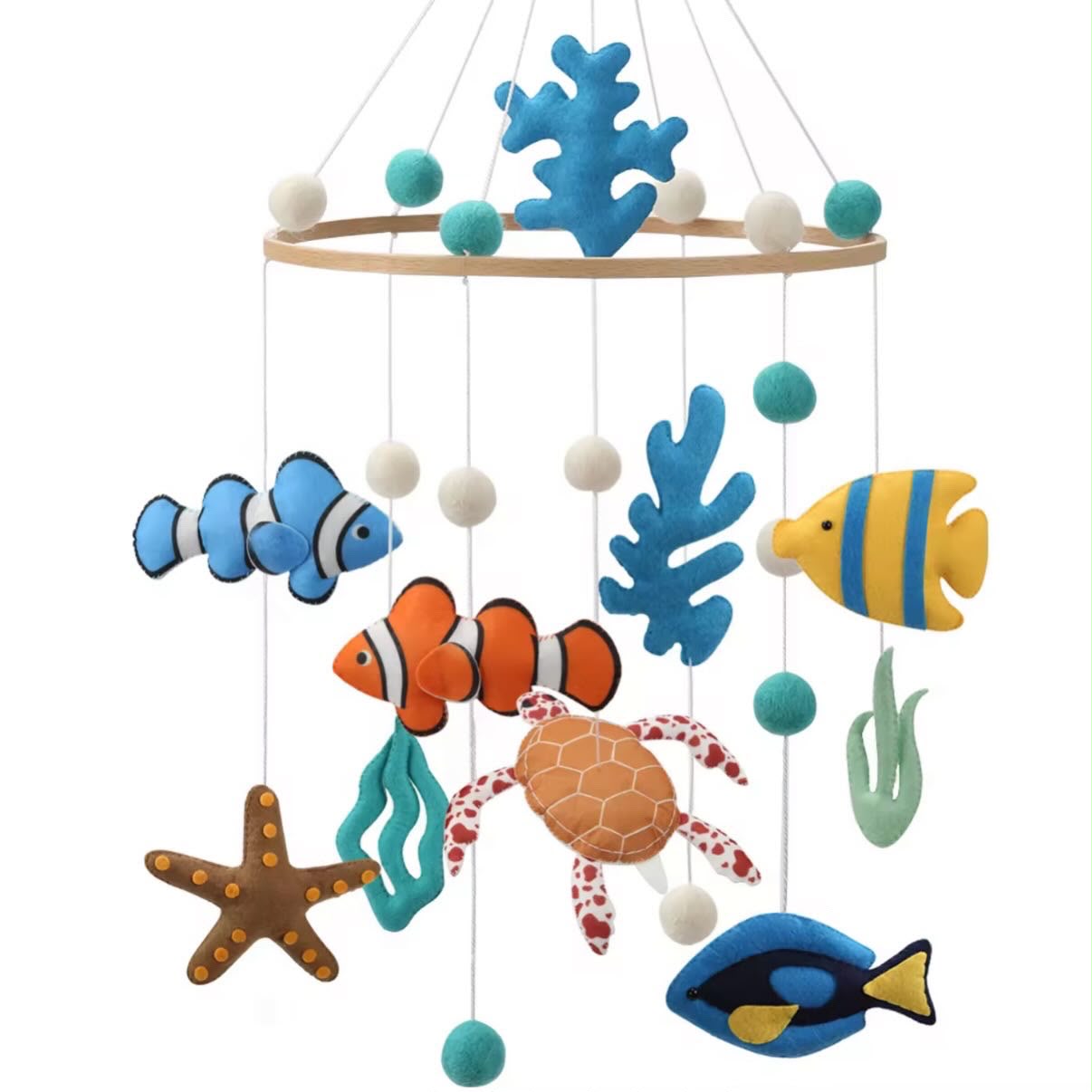 MarMar Ocean Dreams Baby Crib Mobile with Wooden Stand