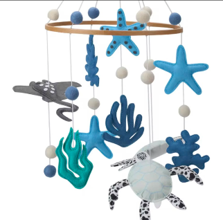 MarMar Ocean Bliss Baby Crib Mobile with Wooden Stand